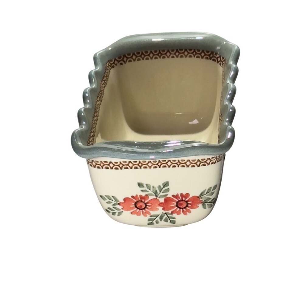 Handcrafted Wiza Original Boleslawiec Polish Pottery Baking Dish Floral Pattern - Picture 4 of 9
